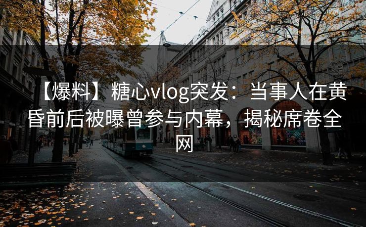 【爆料】糖心vlog突发：当事人在黄昏前后被曝曾参与内幕，揭秘席卷全网